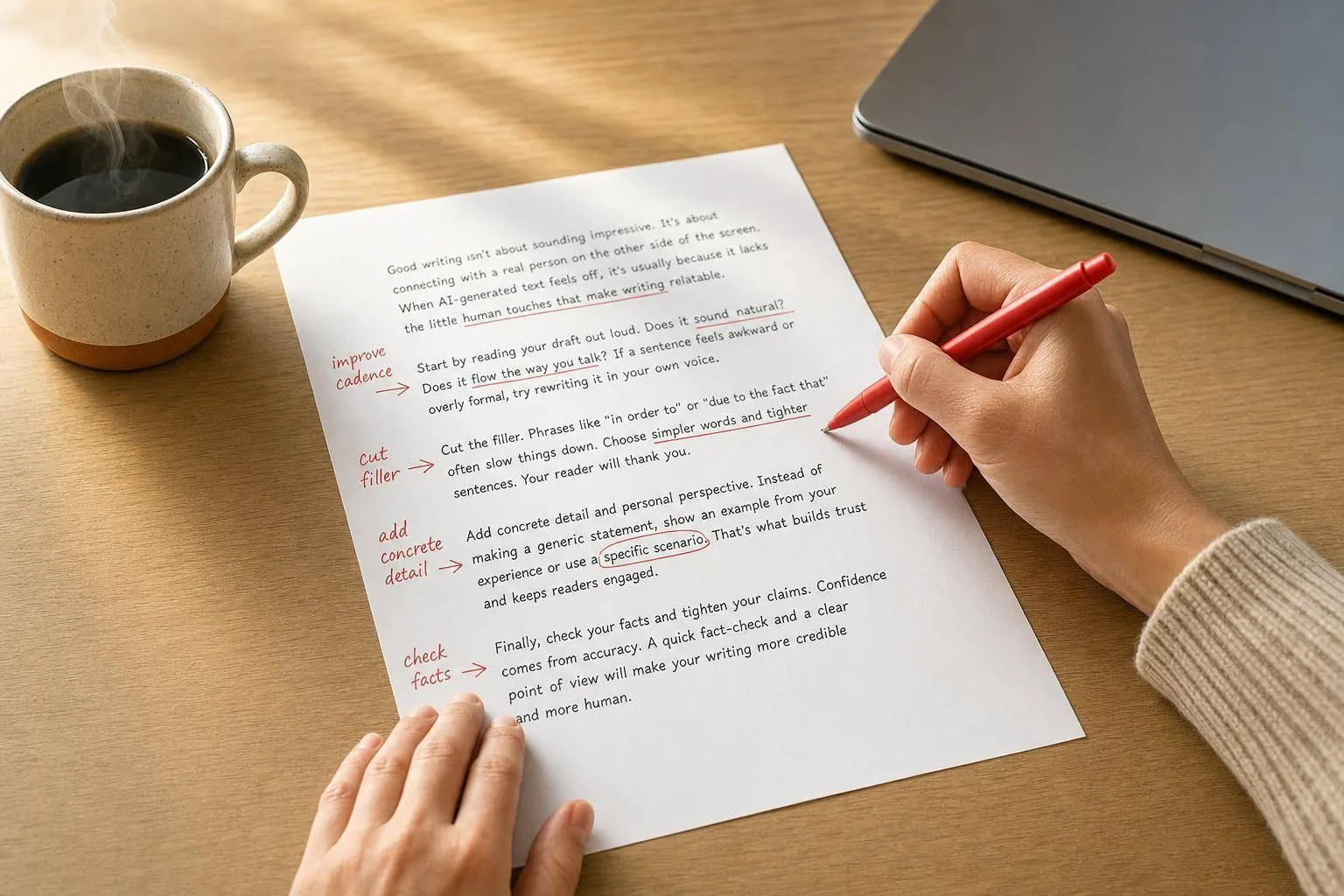 How to Make AI-Generated Text Sound More Human